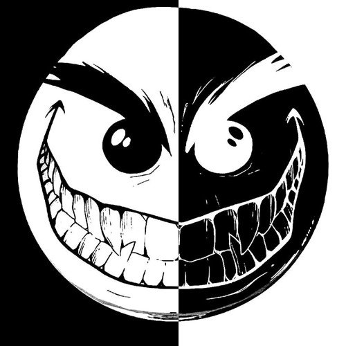 Pochette Acid Pirates de KAYNASTY, smiley noir et blanc au sourire acéré